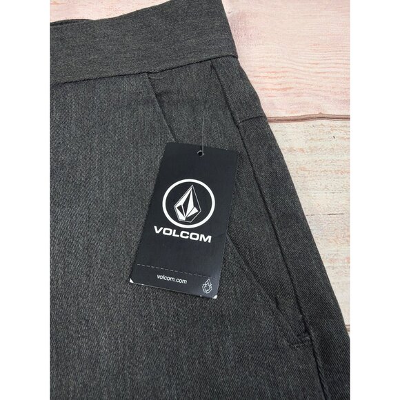 Volcom Mens 31 Vmonty Stretch Chino Shorts Charcoal Gray New - Picture 2 of 6